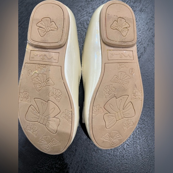 🎀💛Nina💛🎀Girls Gold Bow Ballet Flats Size 9 - Picture 3 of 8